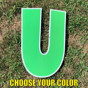 choose letter U yard greetings cards corrugated plastic coroplast happy birthday lawn